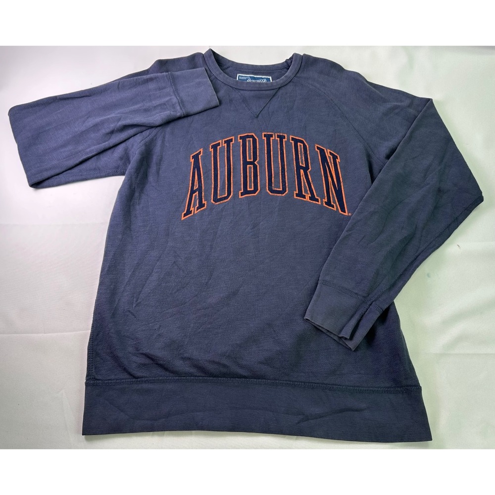 League Auburn University VINTAGE WASHED FLEECE Crewneck Sweatshirt Medium Raglan